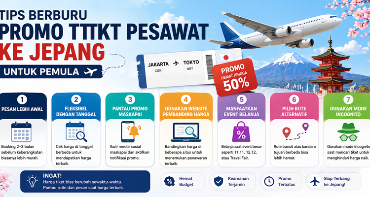 Tips Berburu Promo Tiket Pesawat ke Jepang untuk Pemula