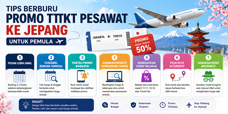 Tips Berburu Promo Tiket Pesawat ke Jepang untuk Pemula