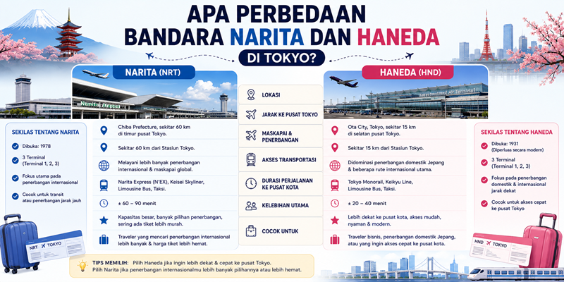 Apa Perbedaan Bandara Narita dan Haneda di Tokyo