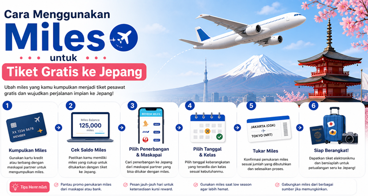 Cara Menggunakan Miles untuk Tiket Gratis ke Jepang
