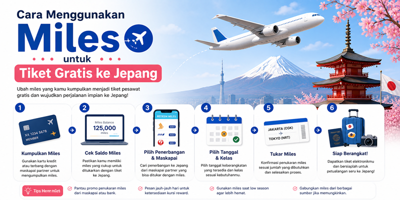Cara Menggunakan Miles untuk Tiket Gratis ke Jepang