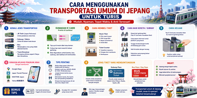Cara Menggunakan Transportasi Umum di Jepang untuk Turis