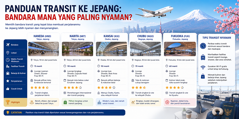 Panduan Transit ke Jepang Bandara Mana yang Paling Nyaman
