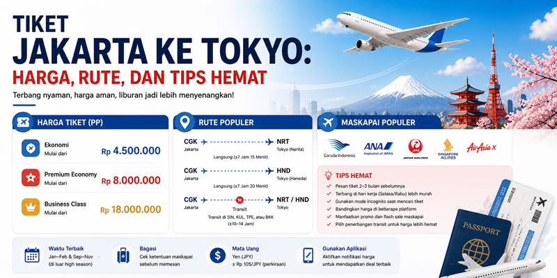 Tiket Jakarta ke Tokyo Harga Rute dan Tips Hemat