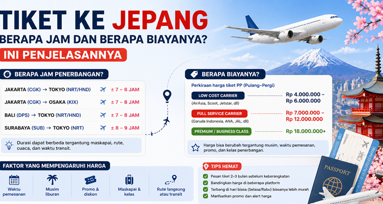 Tiket ke Jepang Berapa Jam dan Berapa Biayanya? Ini Penjelasannya