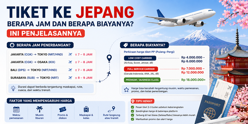 Tiket ke Jepang Berapa Jam dan Berapa Biayanya? Ini Penjelasannya