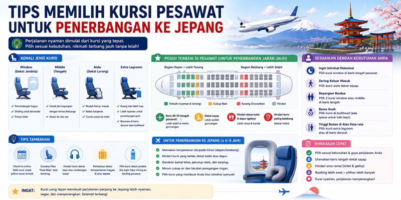 Tips Memilih Kursi Pesawat untuk Penerbangan ke Jepang